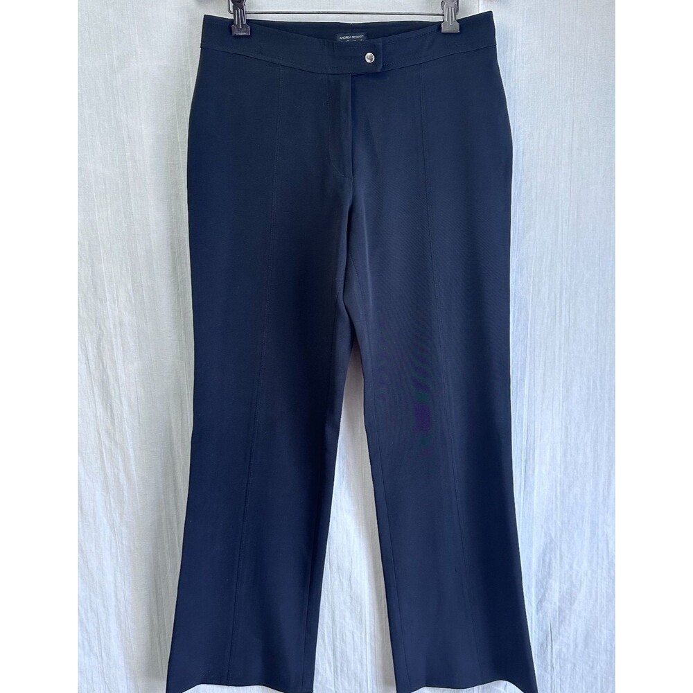 Andrea Rosati Women's Black Flared Stretch Pants Sz 46/ 10 Italy